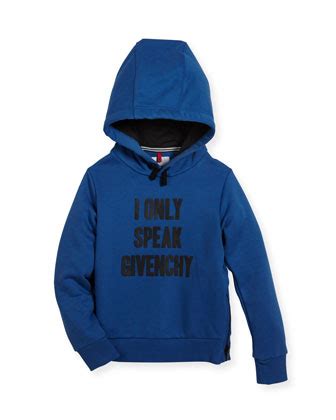 I Only Speak Givenchy Hooded Sweatshirt, Size 4